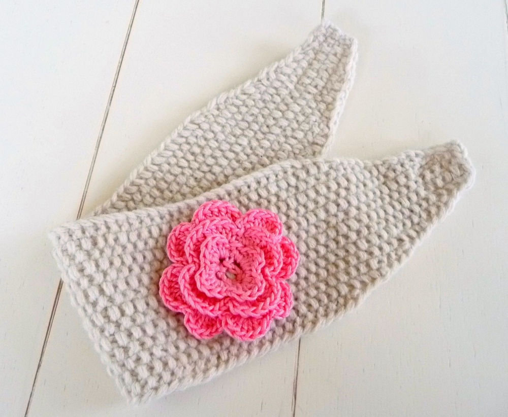 Strickanleitung  - Stirnband mit Rüschenblume - No.30S